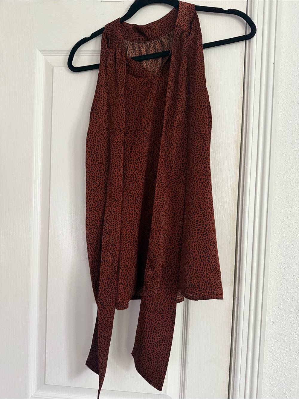 Liverpool Rust Red Leopard-Print Halter Tank Top - Picture 3 of 3